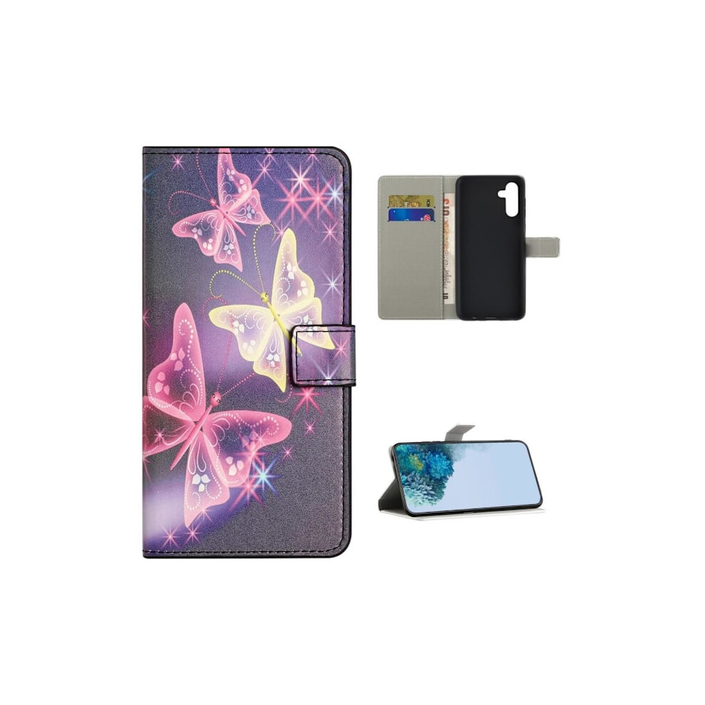 Wallet Case Compatible With Samsung Galaxy A14 - / Butterflies Purple 9329345916533