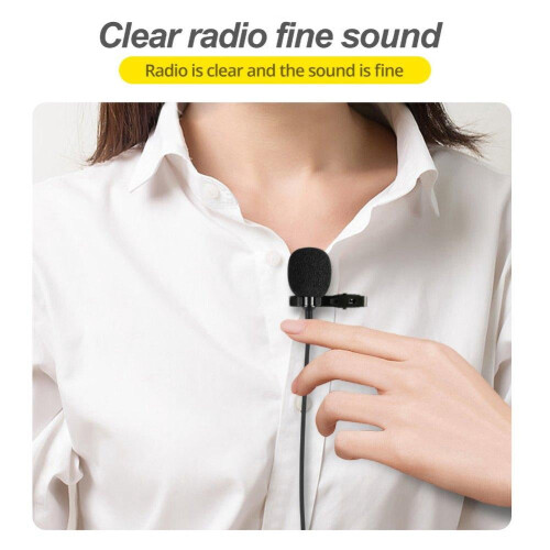 Lavalier Lapel Microphone Omnidirectional Condenser Mic for compatible with iPhone Android Smartphone,Recording Mic for Live ,Interview,Video 2