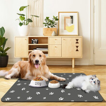 17.71*27.55 Inch Pet Feeding Mat, Absorbent & Waterproof Dog Food Mat, No Stains, Easy Clean Bowl Mat for Dogs, Puppy Supplies