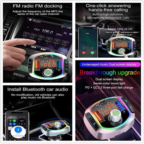 INF FM transmitter and car charger with LED 2