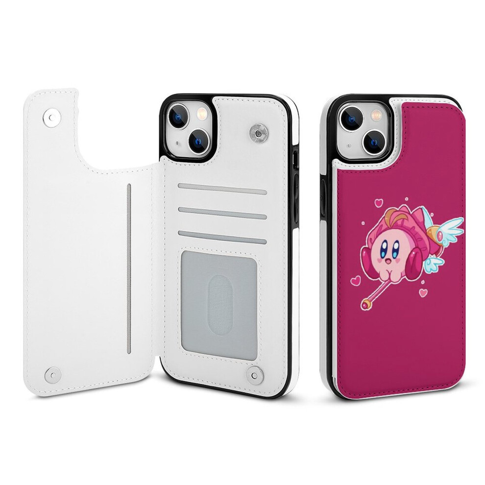 Kirby Compatible With Iphone 14 Plus Wallet Case, Pu Leather Flip Cover With Card Holder, Kickstand, Double Magnetic Clasp, Shockproof 9555307212058