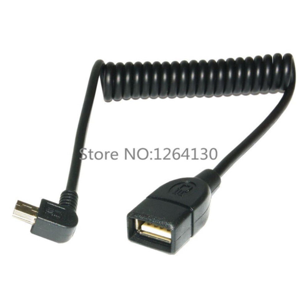 Mini Usb 5Pin 90 Degree Left Angle To Usb 2.0 A Female Coiled Cable Spring Cable With Otg Function For U Disk In The Car 1M 9402001832115