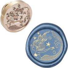 1pc Wax Seal Stamp Head Mermaid Replacement Sealing Brass Stamp Head Olny for Embellishment of Envelope Invitations Wedding Wine Package Scrapbooks