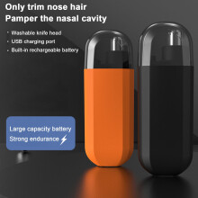 SUSUchens Nose Hair Trimmer IPX7 Waterproof Wet/Dry Use Low Noise Rechargeable Nose Hair Trimmer with Long Battery Life Black
