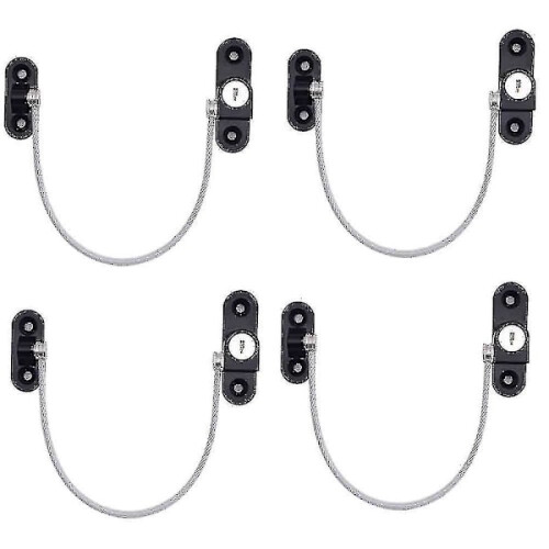4 pcs window limiters, window limiters, childproof window locks, window locks, door locks - Black