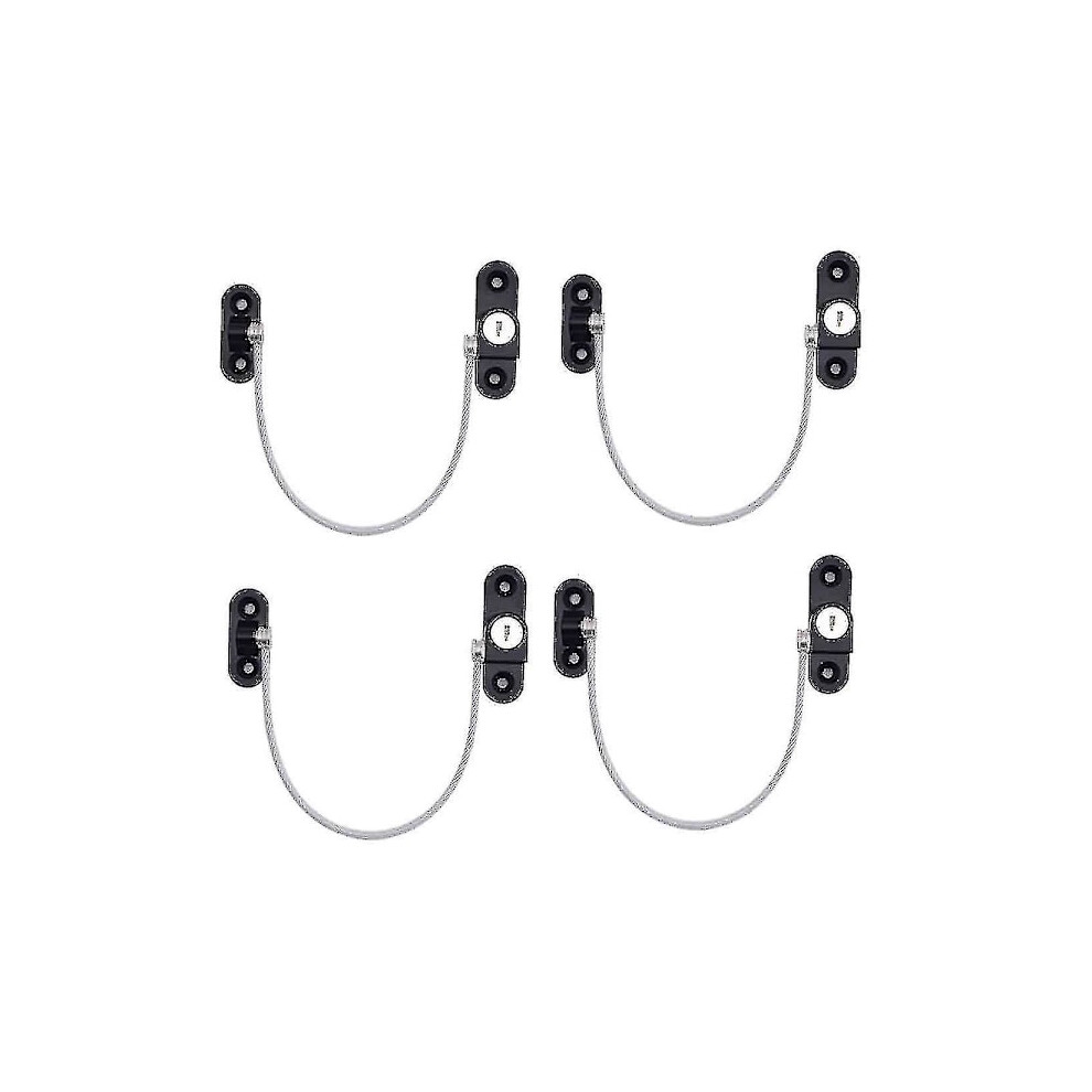 4 Pcs Window Limiters, Window Limiters, Childproof Window Locks, Window Locks, Door Locks - Black