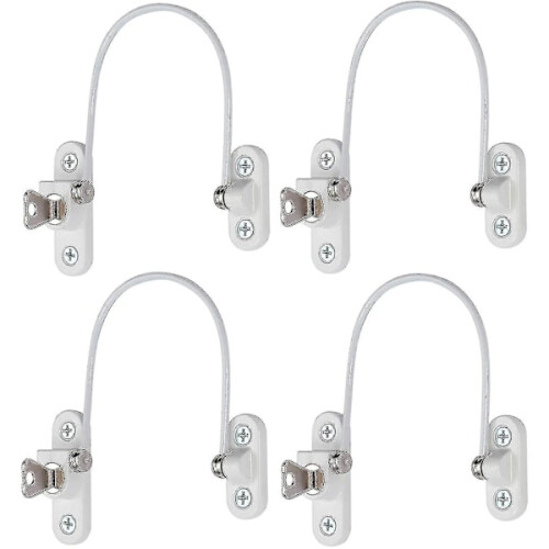 4 pcs window limiters, window limiters, childproof window locks, window locks, door locks - Black 1