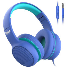 Premium A66 Kids Headphones with 85dB/94dB Volume Limited, in-line HD Mic, Audio Sharing, Foldable Toddler