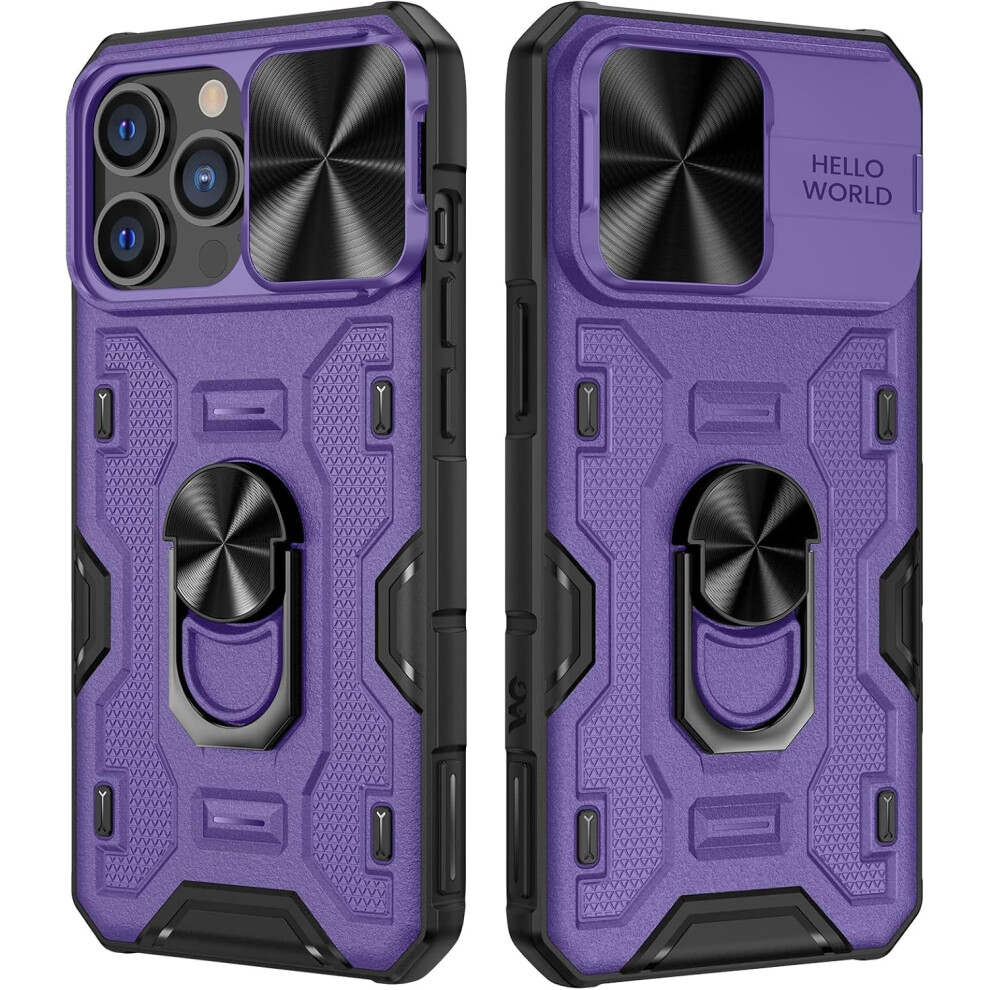 Phone Case Compatible With Iphone 14 Pro Max, Kickstand With Slide Camera Cover, 360 Rotate Ring, Magnetic Shockproof Cover 9402001834577