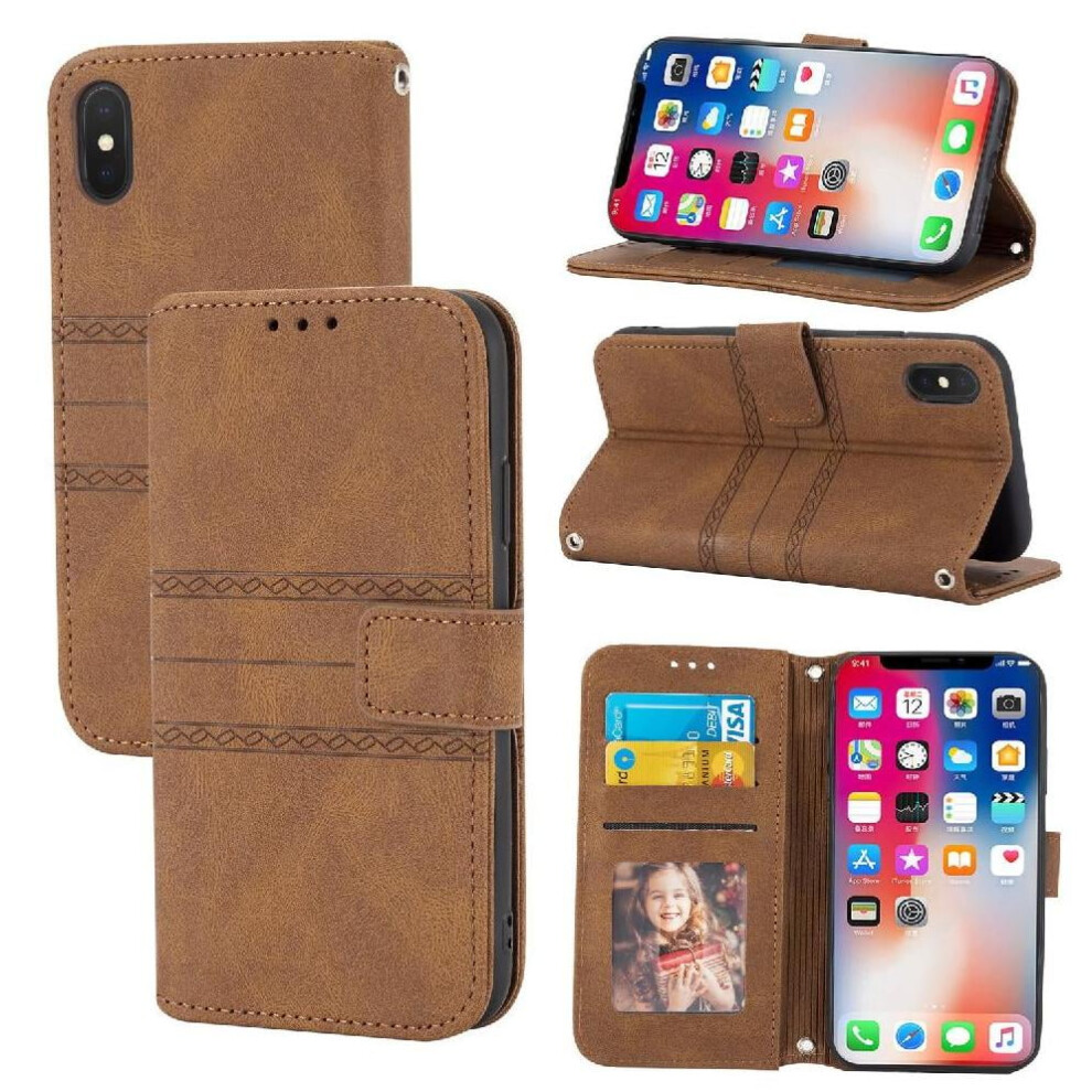 Flip Case For Compatible With Iphone Xs Wallet Case Magnetic Closure Pu Leather Shockproof Protective Kickstand 9402001834546