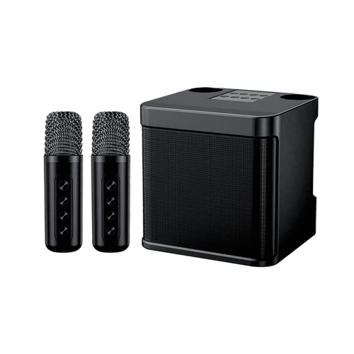 -203 Karaoke Set Karaoke Speaker Wireless Bluetooth Dual Microphone Speaker Microphone Machine Black 1