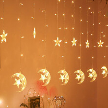 Hesroicy Waterproof Star String Lights 8 Modes Remote Control, Compatible with Holiday & Home Decor, Moon & Star Lamp