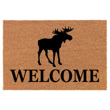Welcome Doormat Coco Coir Door Mat Gift Welcome Moose (24" x 16")