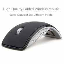 Wireless Mouse,2.4GHz Foldable Folding Arc Optical Mouse with Fast Scrolling for compatible with Microsoft Laptop Notebook Computer Mice-Black