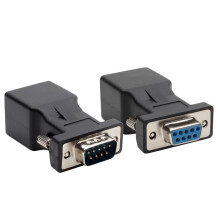 SUSUchens 2Pcs 9 Pin Serial Port DB9 RS232 Male Female to RJ45 Cat5e/6 Ethernet Adapter