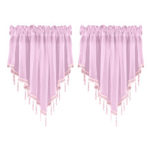 Begine Clearance 2Pc Light Pink Curtains Triangular Valance Kitchen Curtains (5124In) D,Curtains,2Pc Curtains