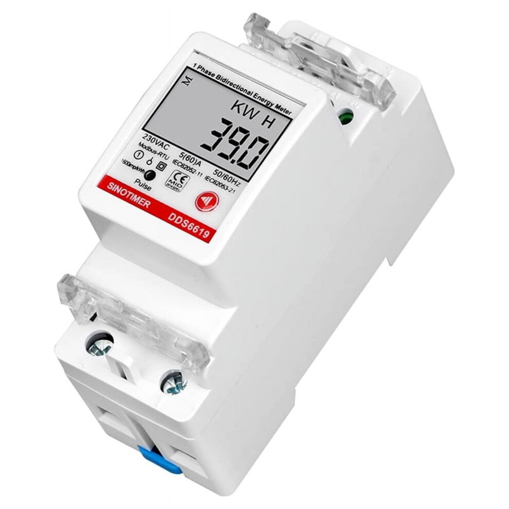 2P Din-Rail Single-Phase Energy Meter Multifunction Ac220v 5(60)A Voltage Current Power Energy Meter With Rs485 Modbus 9558633650440