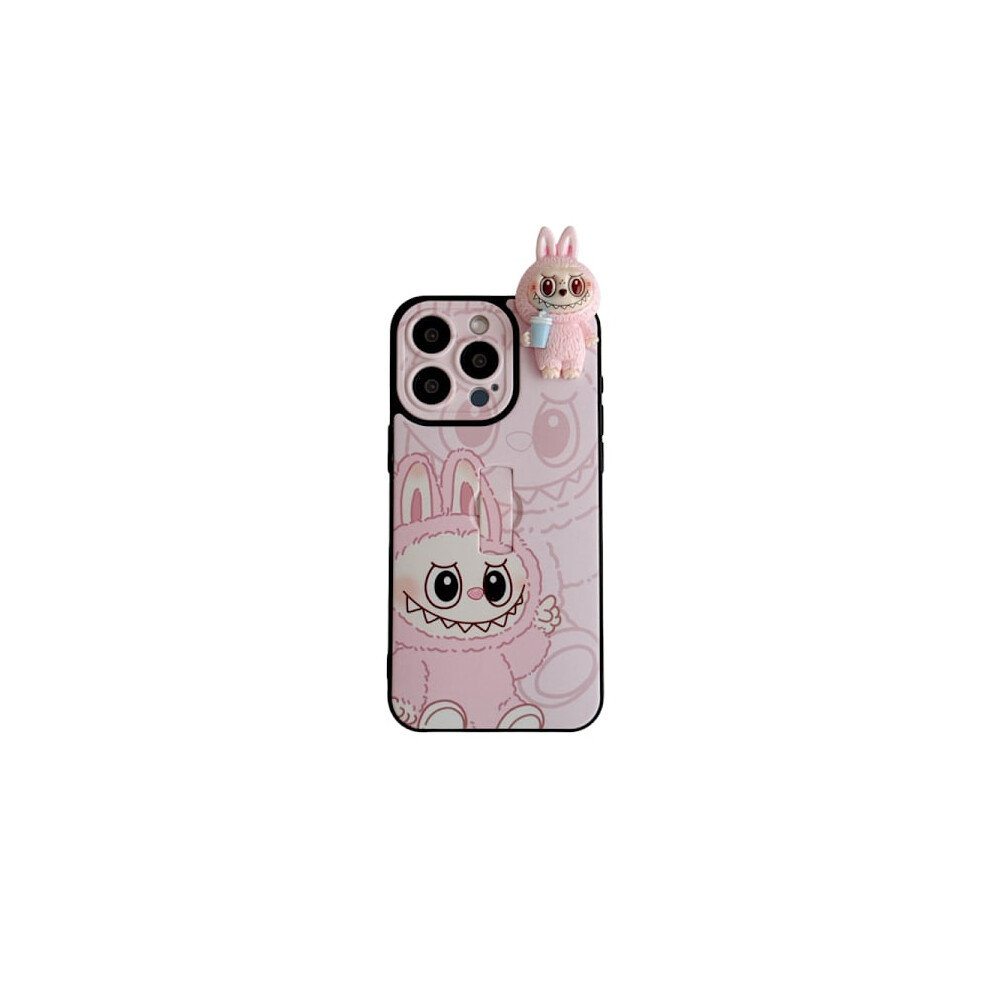 Iabubu Monsters 3D Phone Case With Figure: Rabbit Design, Stand, Compatible With Iphone 11 To 16 Series (Pink) T4 Pink 9395123116471