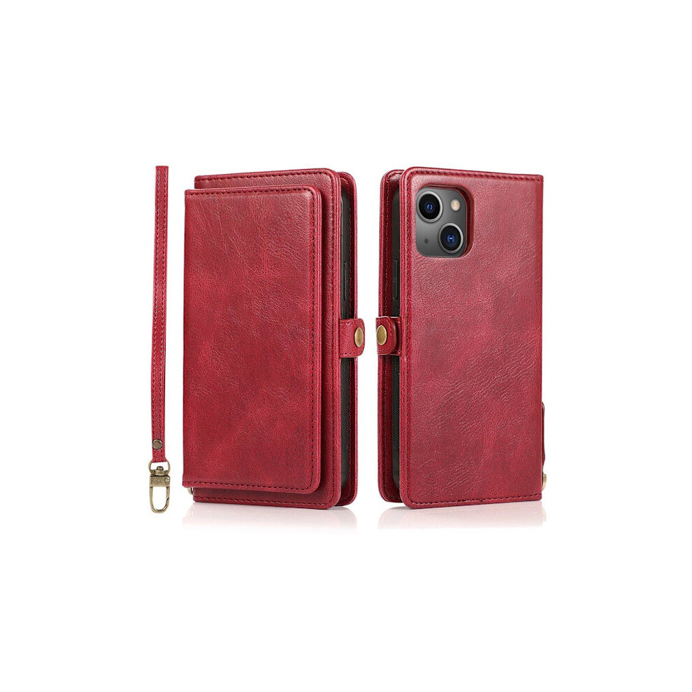 Practical Powerful Wallet Case - Compatible With Iphone 13 Mini Red 9395123116549