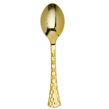 VEZEE Glamour Collection Extra Heavyweight Disposable Table Spoons Gold Pack of 20