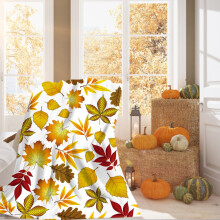 Pamqxs Thanksgiving Decorations, Fall Table Decor, Autumn Plush Blanket with Pumpkins & Leaves, Holiday Wool Picnic Blanket Compatible with Fall