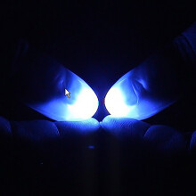 RRSCC 2 Sets of Magic Glowing Thumb Tips | Lights from Anywhere | Easy to Operate Flashing Lights from Anywhere Close-Up Finger Illusion Magic (Blue)