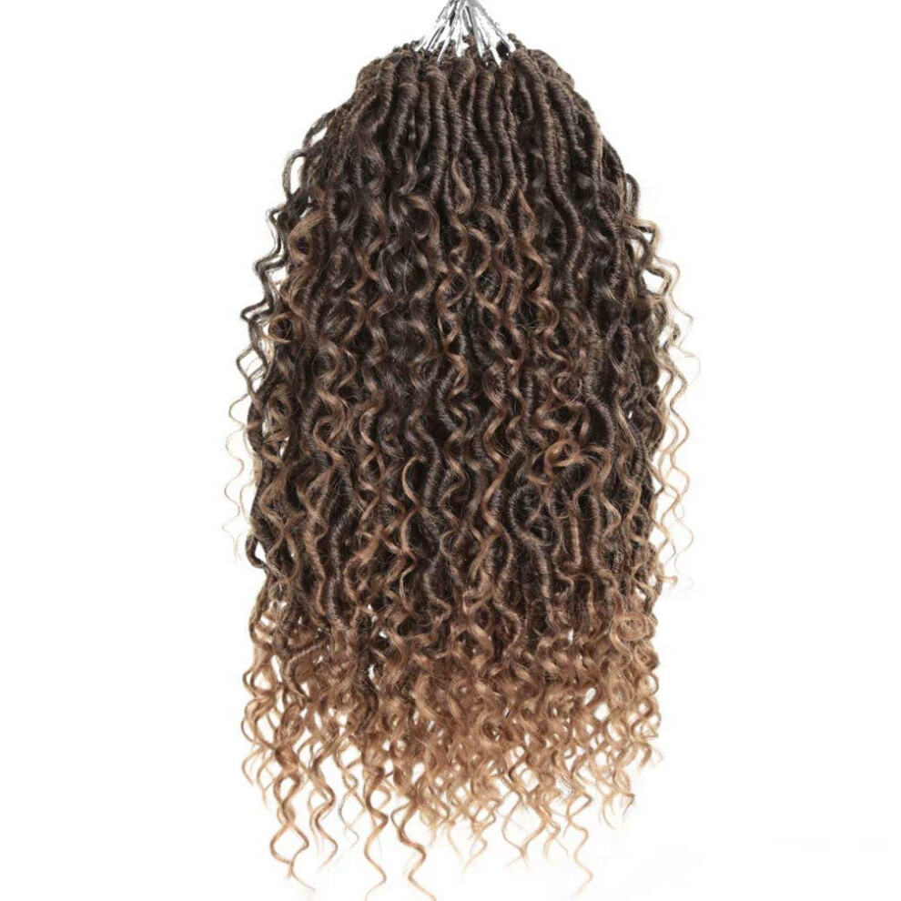 Crochet Goddess Faux Locs 14 Inch Ombre Boho Hippie Braids with Curly Ends 6 Packs