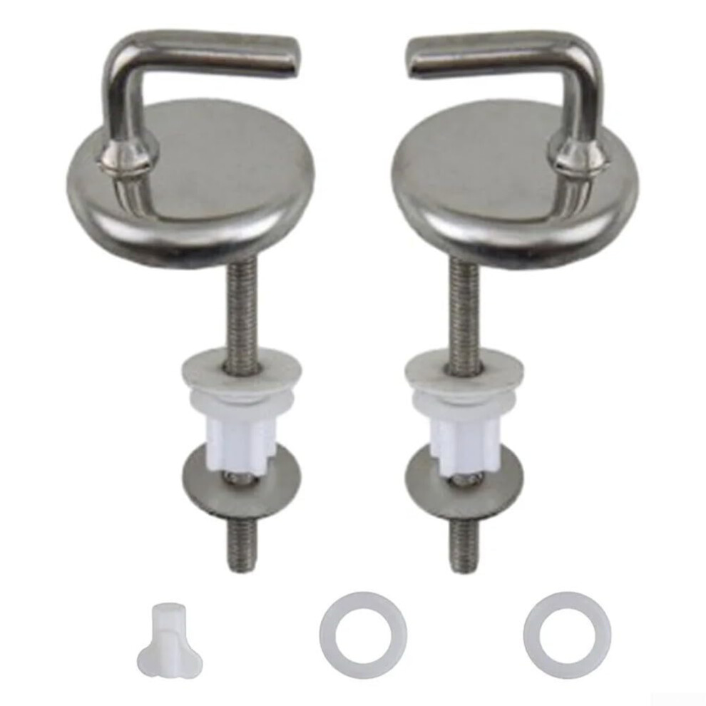 Stainless Steel Soft Close Toilet Seat Hinges 2 Pack, Quiet Close, Universal Fit With Hardware 9053599922735