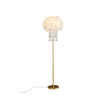 Modern Floor Lamp Feather Crystal Design for Living Room Bedroom Stylish Accent Lighting
