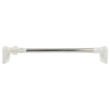 Adjustable Curtain Rod and Telescopic Clothes Drying Rod with NoDrill Installation Heavy Duty AntiSlip Ends for Bathroom Wardrobe White