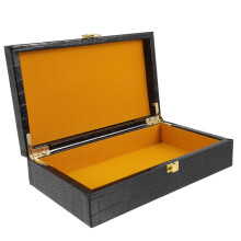 Cigar Humidor Box with Protective Metal Case PU Leather Travel Portable Cigar Storage