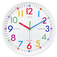 Kids Learning Clock 8 Inch Silent NonTicking Colorful Wall Clock for Classroom and Kids Room