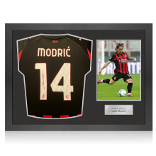 Luka Modric Signed AC Milan 2025-26 Home Football Shirt. Icon Frame
