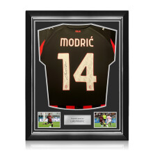 Luka Modric Signed AC Milan 2025-26 Home Football Shirt. Superior Frame