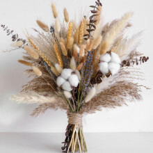 Natural Dried Flower Bouquet - Pampas grass, cotton stems, rabbit tails, eucalyptus - decor