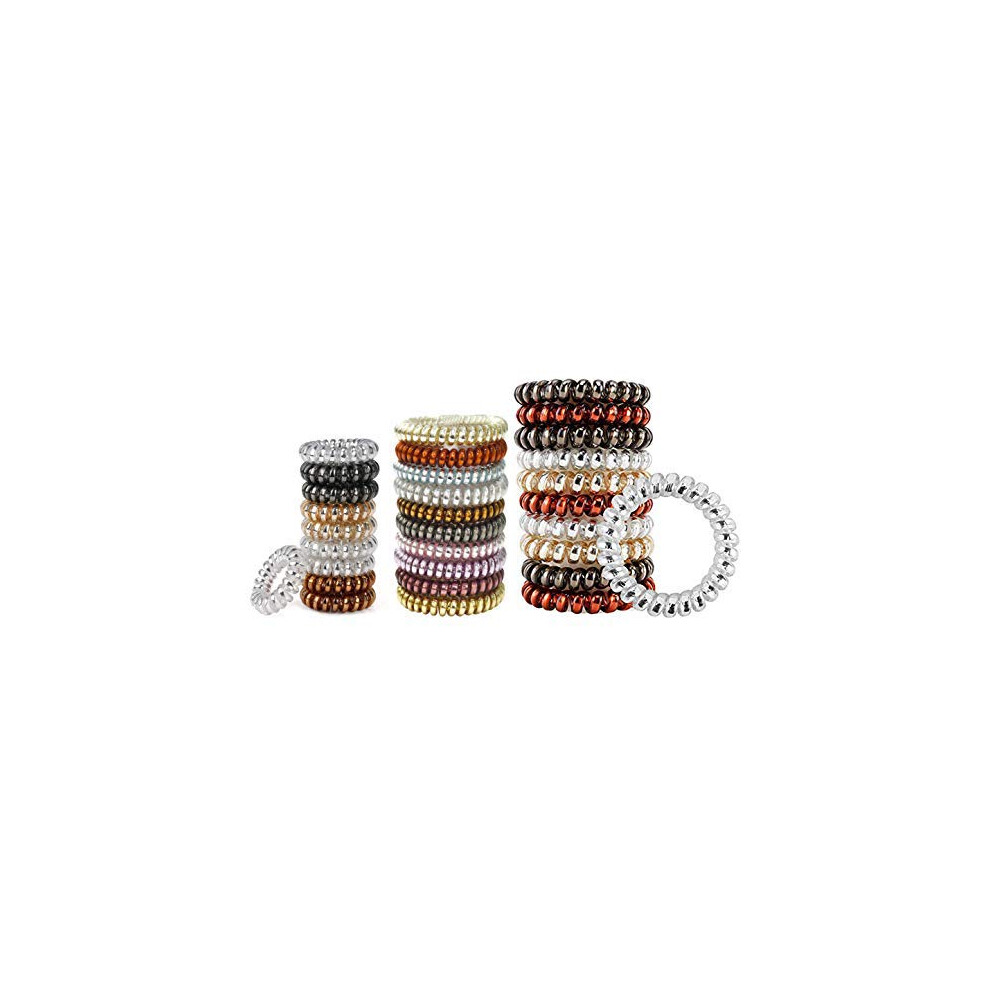 Unisex Spiral Hair Ties With Nocrease Hold, Multicolor Coil Hair Ties For Ponytails And Buns, 30 Pcs