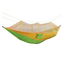 2Pcs Camping Hammock with Mosquito Net, Lightweight Outdoor Hammock Tent for Camping, Yellow Green