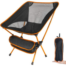 Folding Camping Chair Ultralight, Portable Backpack Chair, Heavy Duty 135kg Capacity, Outdoor Chairs with Carry Bag for Camping, Garden Orange