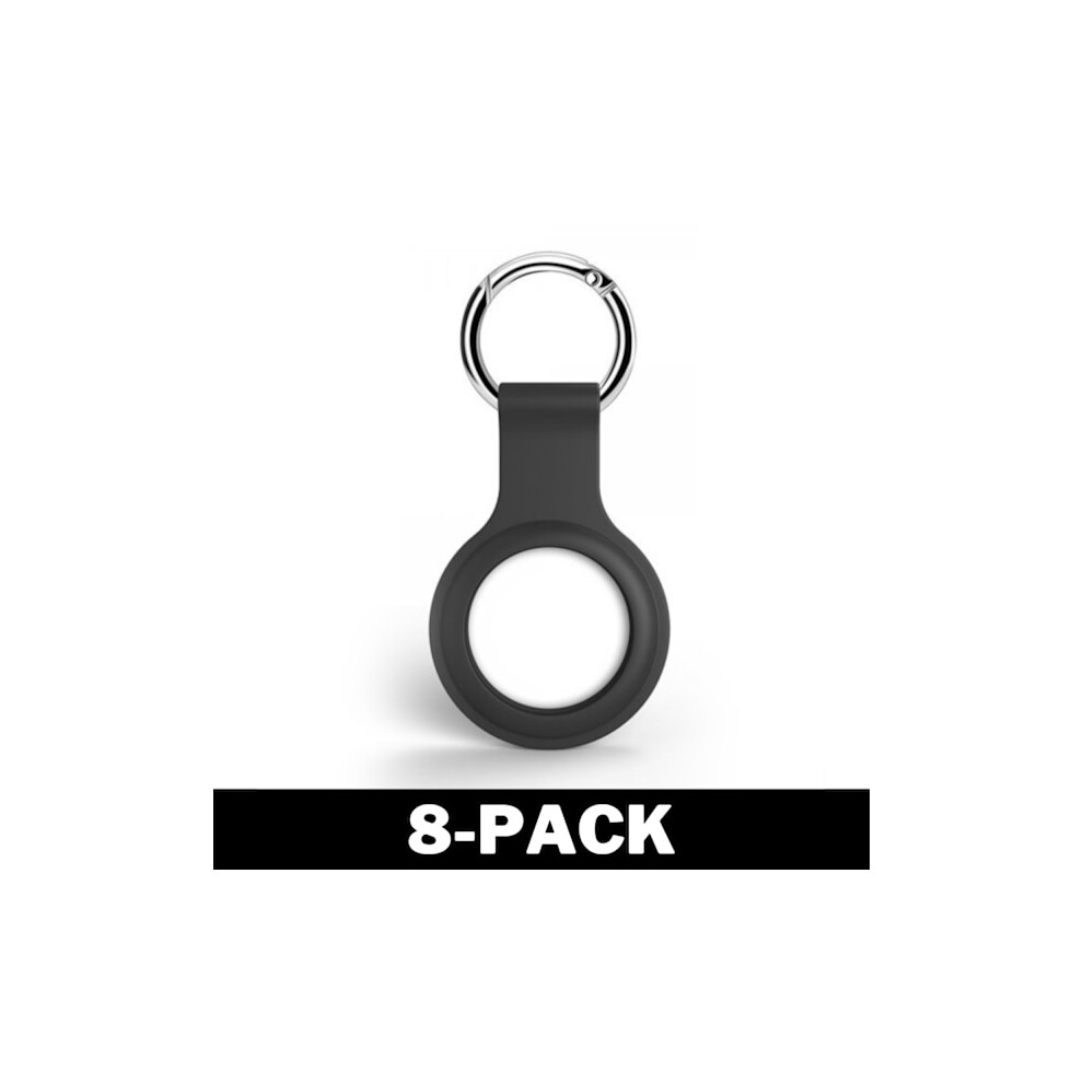 Airtag Compatible With Apple Case Silicone With Keychain 8-Pack Black 9104899300638