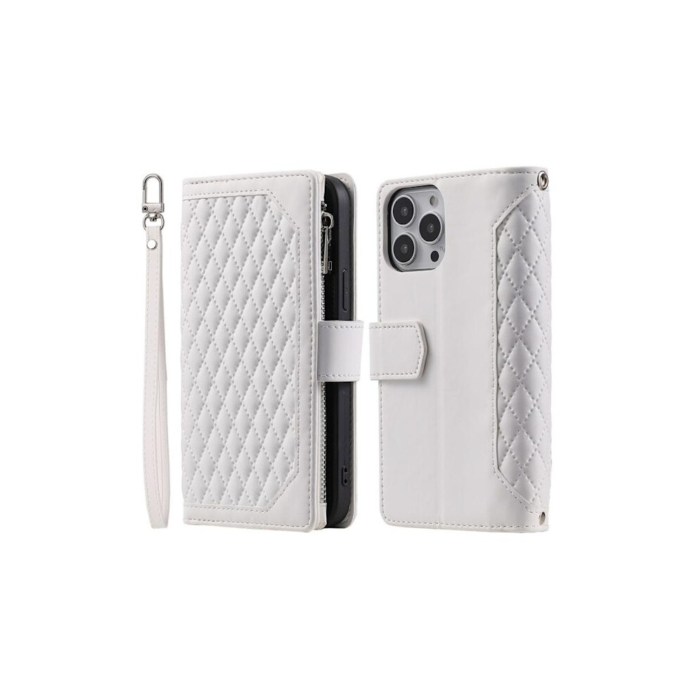 Compatible With Iphone 14 Pro Wallet Case Rhombus - White 9104899302250