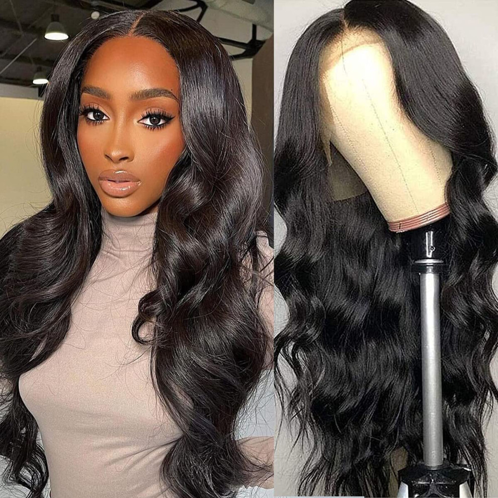 Unisex Body Wave Lace Front Wig Human Hair 13X4 Pre Plucked Brazilian Virgin Hair With Baby Hair 14Inch