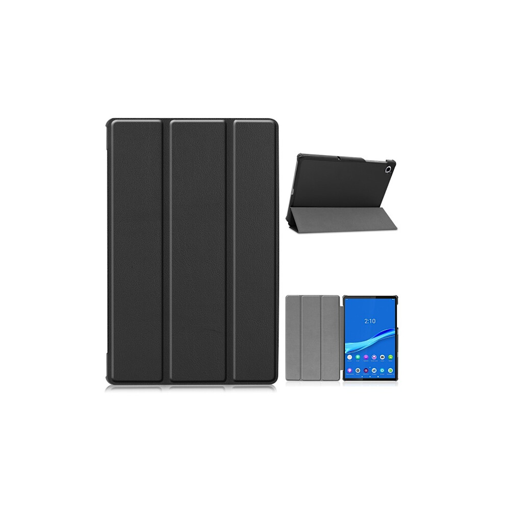 Compatible With Lenovo Tab M10 Fhd Plus Durable Tri-Fold Leather Case - Black 9104899302007
