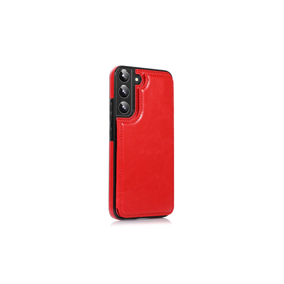 Compatible With Samsung Galaxy S22 - Stylish Case With Card Holder Red 9104899301970