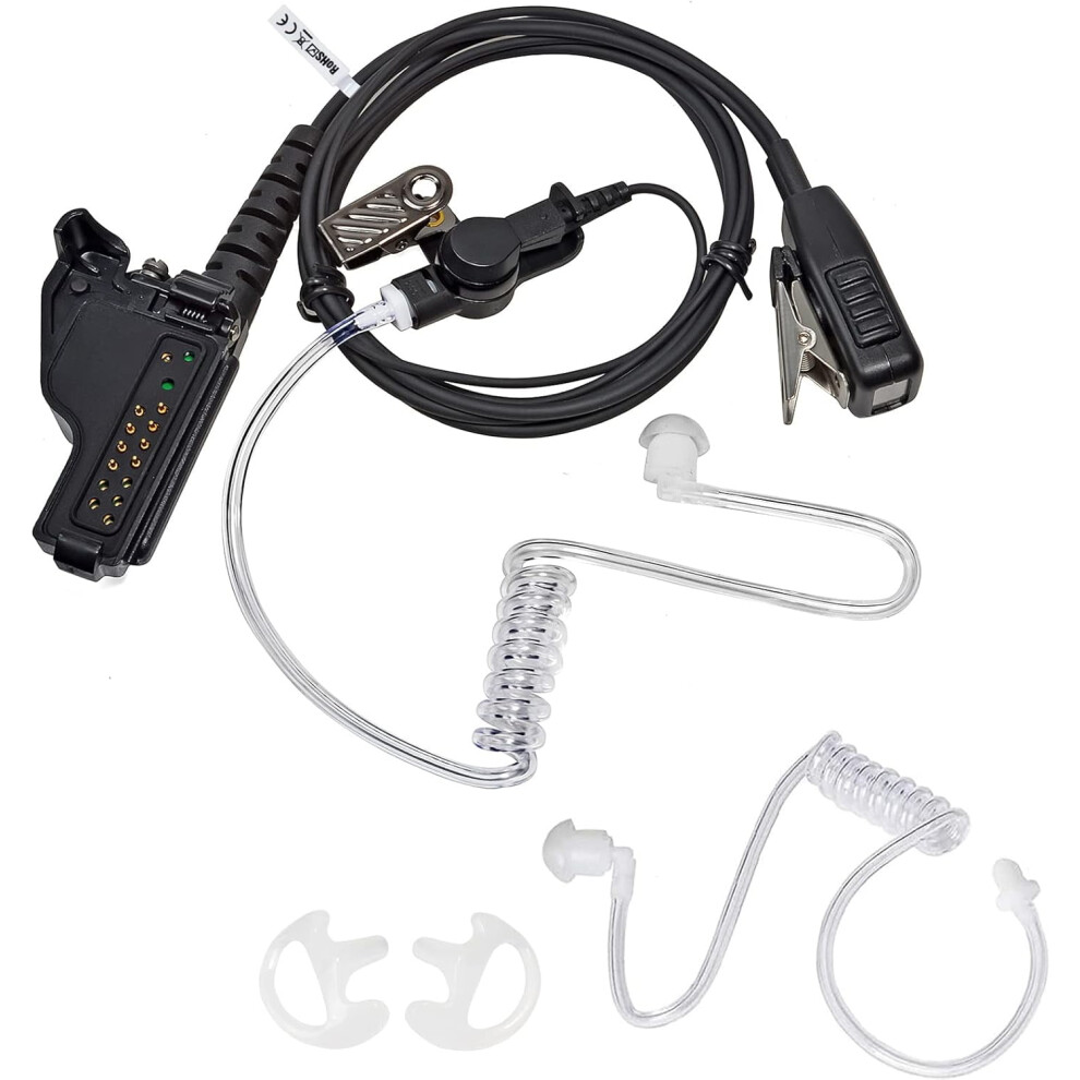 Radio Earpiece, Walkie-Talkie Surveillance Headset With Extra Acoustic Tube And Silicon Earmold For Motorola Ht1000 9104899301062