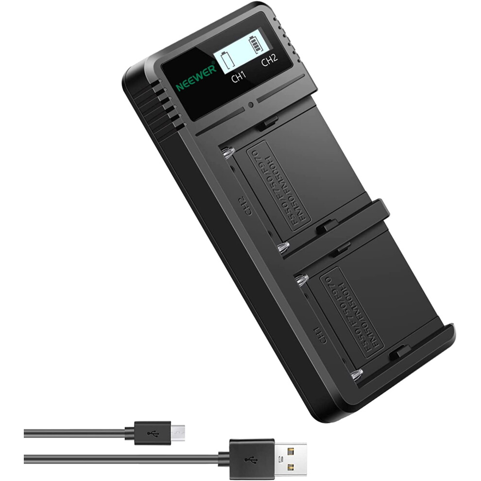 Dual Usb Charger Compatible With Sony Np-F970 Np-F960 Np-F950 Np-F930 Np-F770 Np-F750 Np-F570 Np-F550 Camera 9104899300973