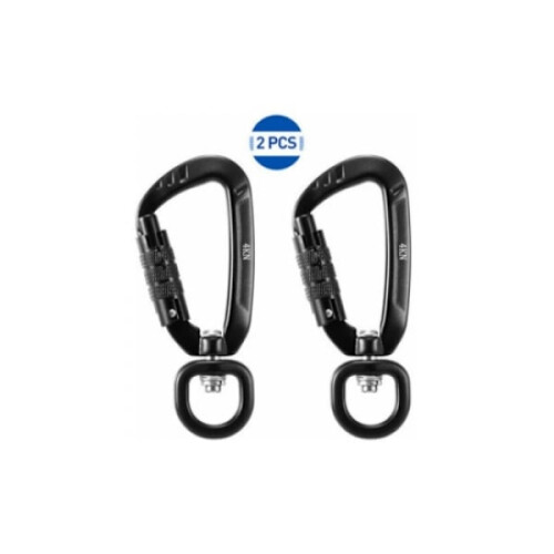 360 rotating carabiner, 4Kn, 2 pcs, black 1