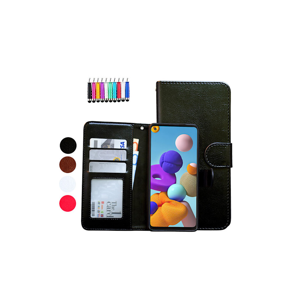 Protect Your Compatible With Samsung Galaxy A21s - Leather Case! White 9104899302458