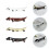 Guangmc 4Pcs Ceramic Dog Chopstick Rest Spoon Fork Holder for Dining Table 3