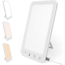 WOVTE SAD Lamp 10000Lux, Adjustable 3 Color & 5 Brightness, 4 Timer, USB-C Powered, Portable Light for Seasonal Depression