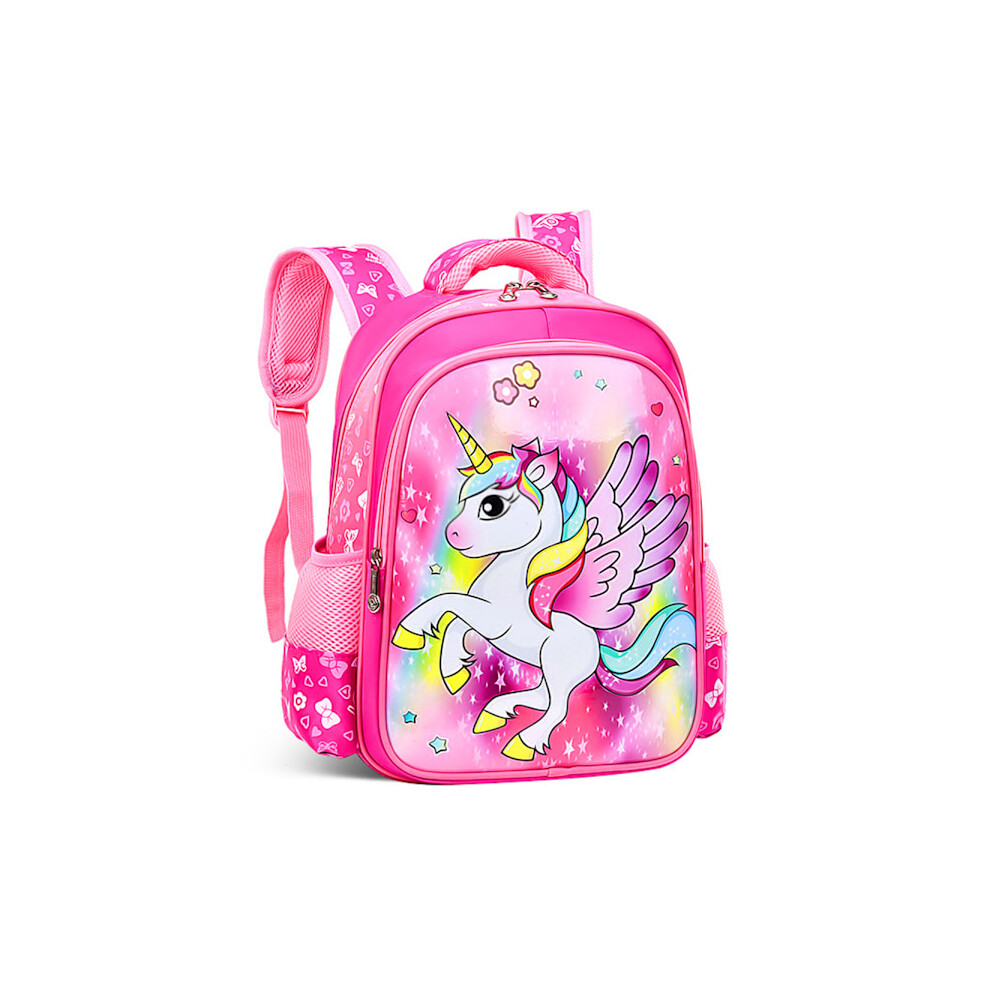 Unicorn Backpack for Kids Large Capacity Print School Bag Rose edited